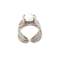 Cat's Eye Stone Ring mit Spitzendesign