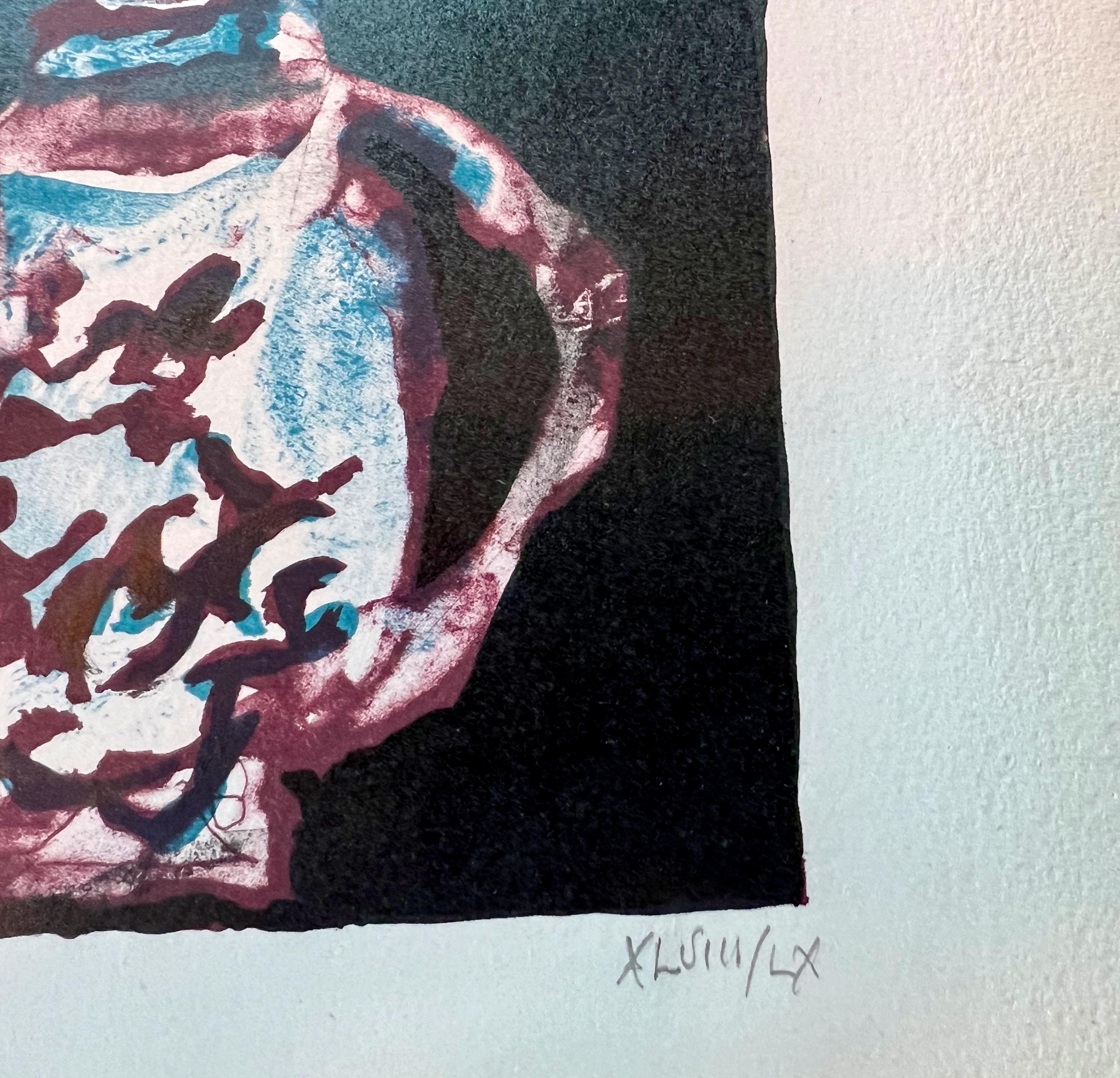 La coupe de fruits - Abstract Expressionist Print by Maria Sanmarti-Bodegon