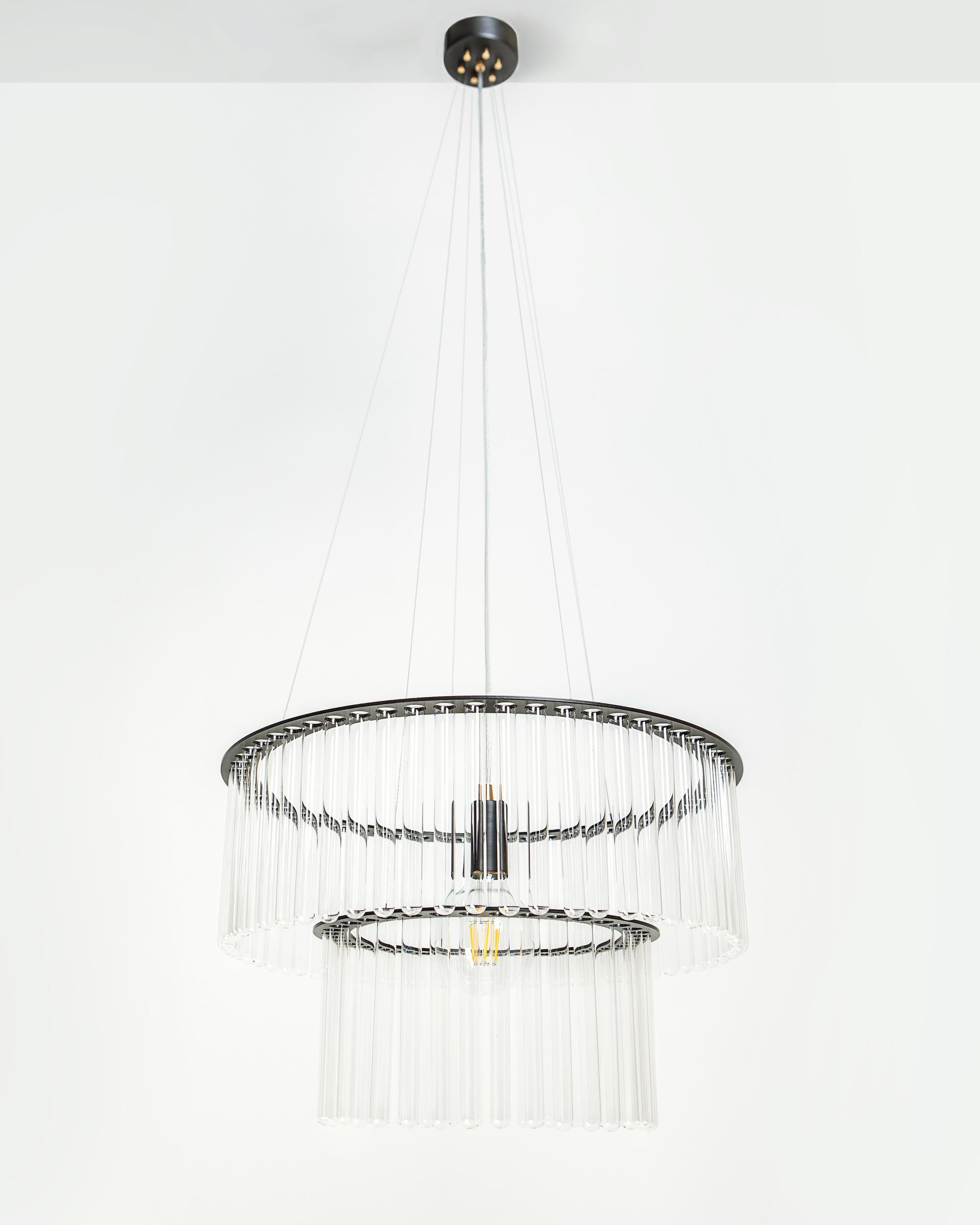 Art Deco MARIA SC chandelier in black For Sale