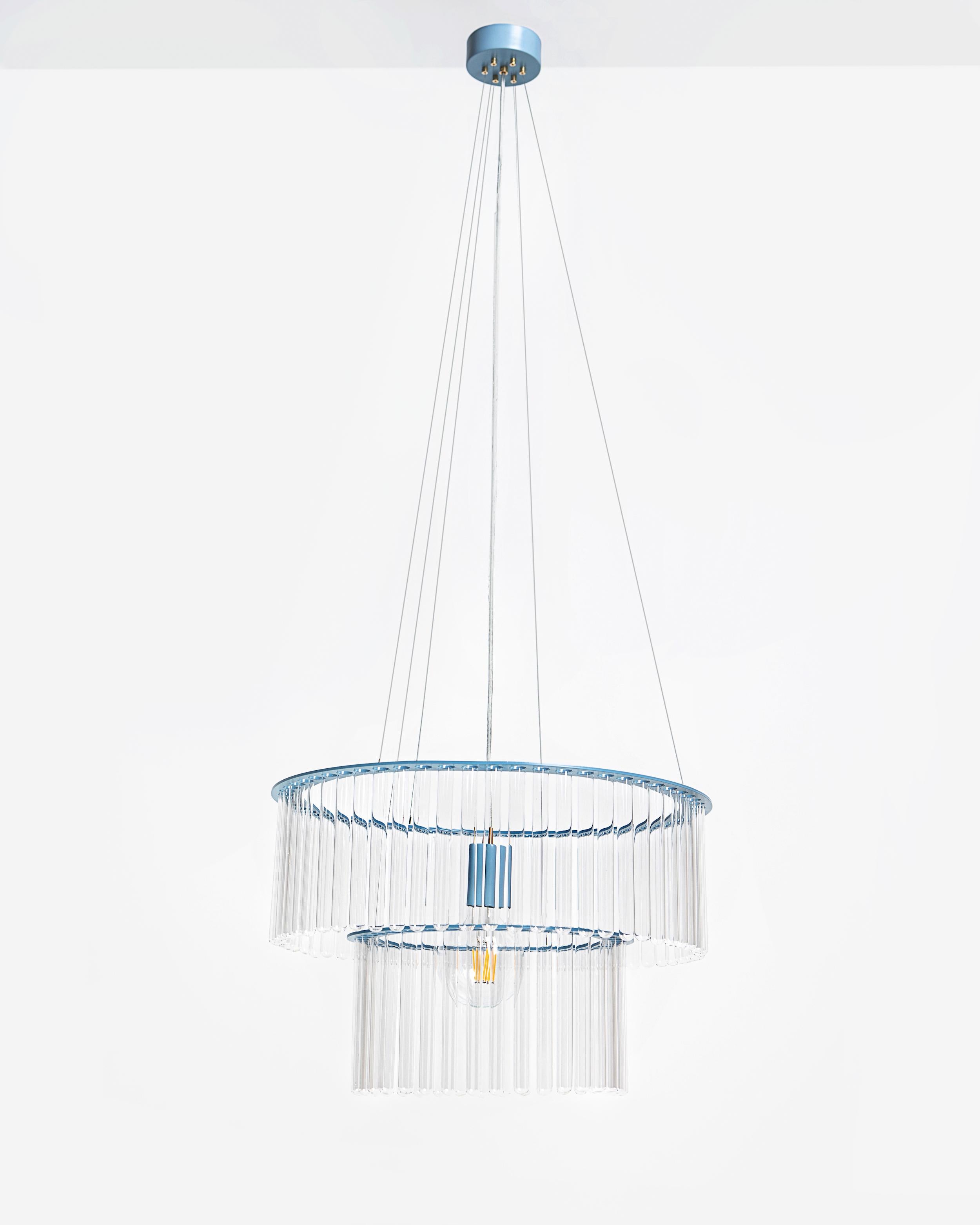 Art Deco MARIA SC chandelier in blue For Sale