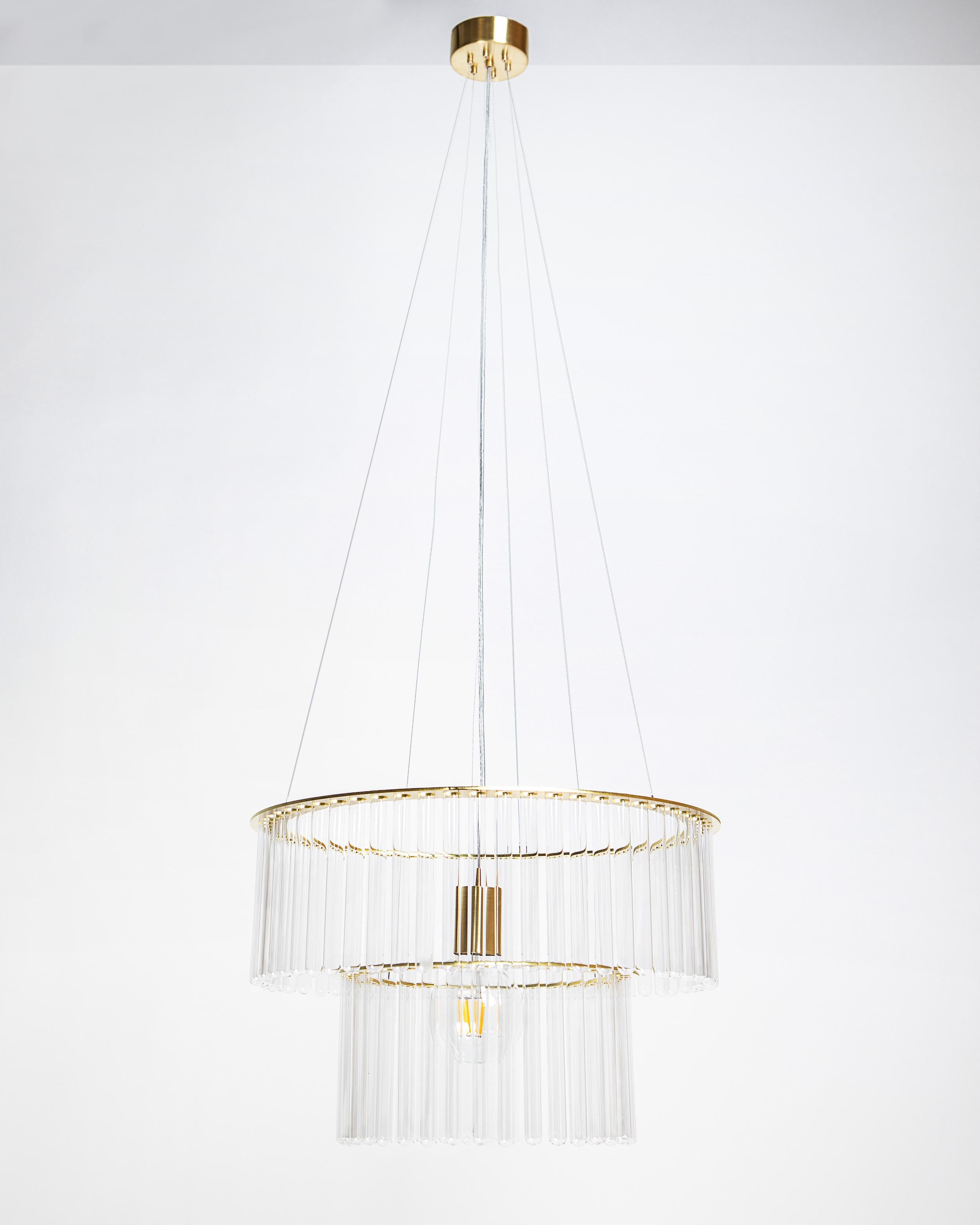 Art Deco MARIA SC chandelier in brass For Sale