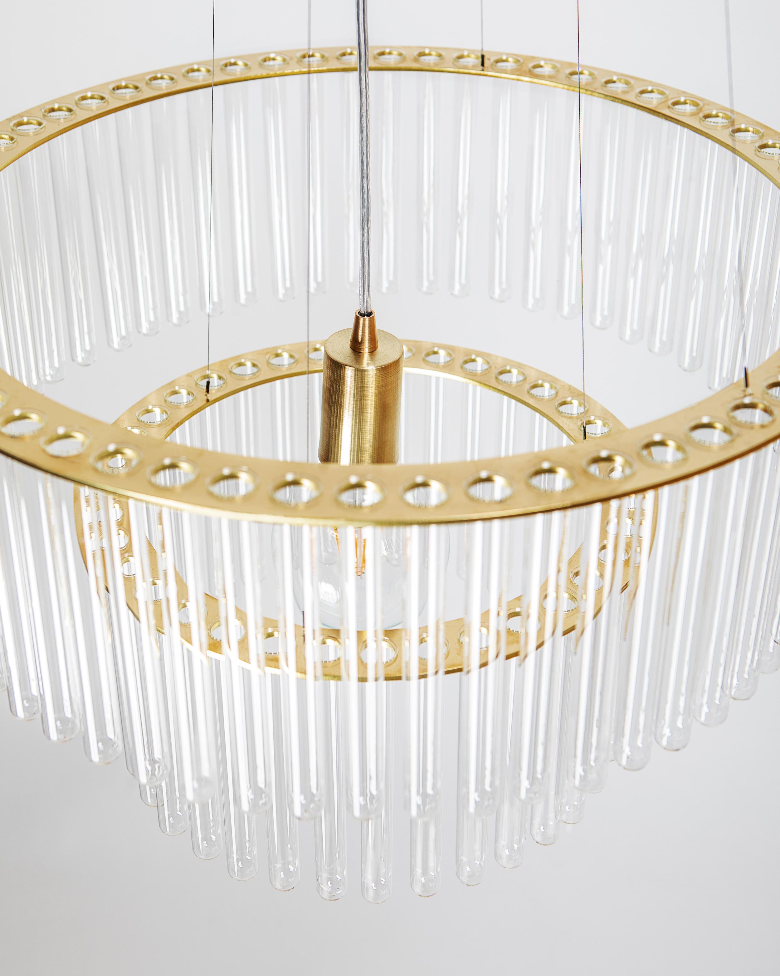 Polish MARIA SC chandelier in brass For Sale
