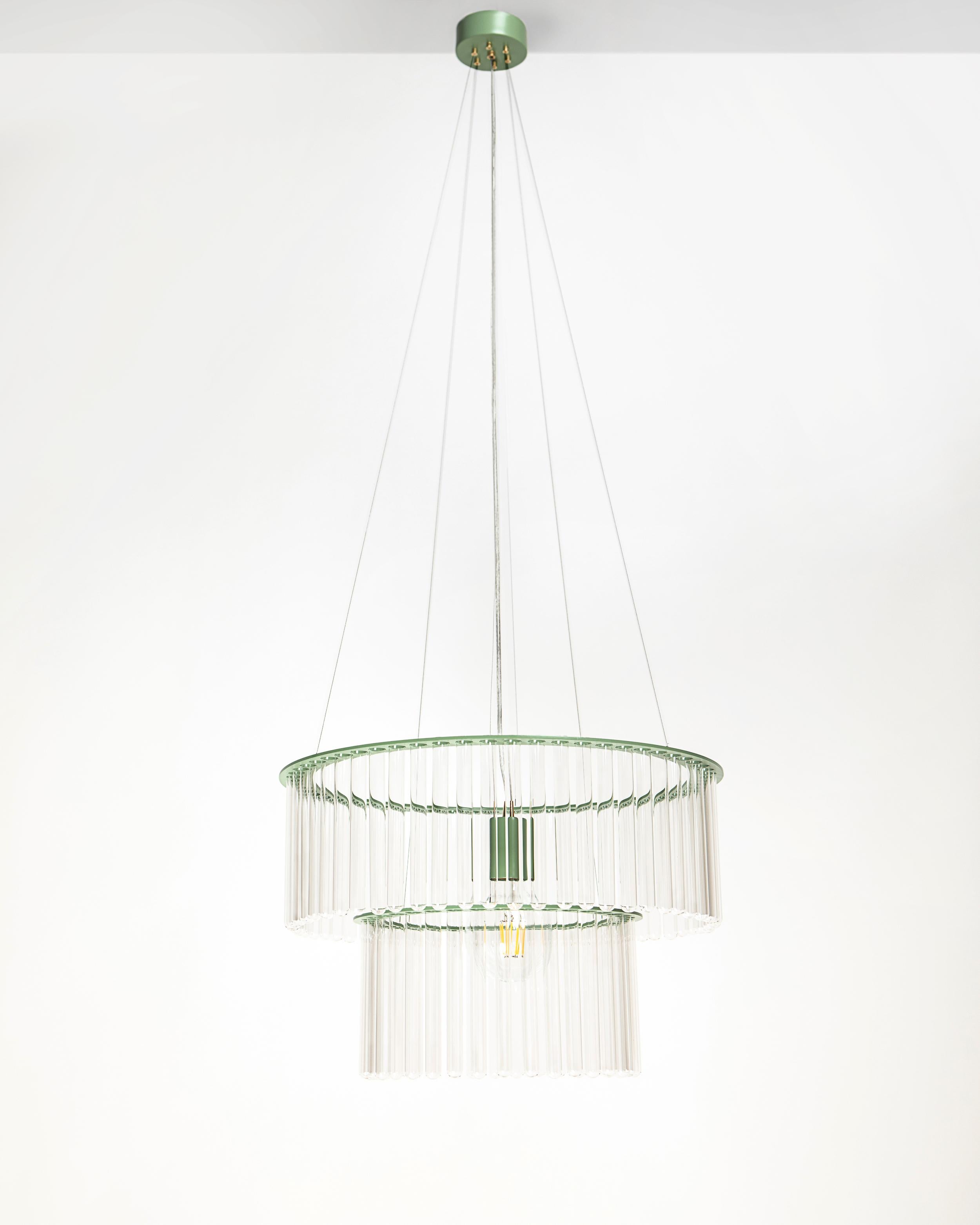 Polish MARIA SC chandelier in green For Sale