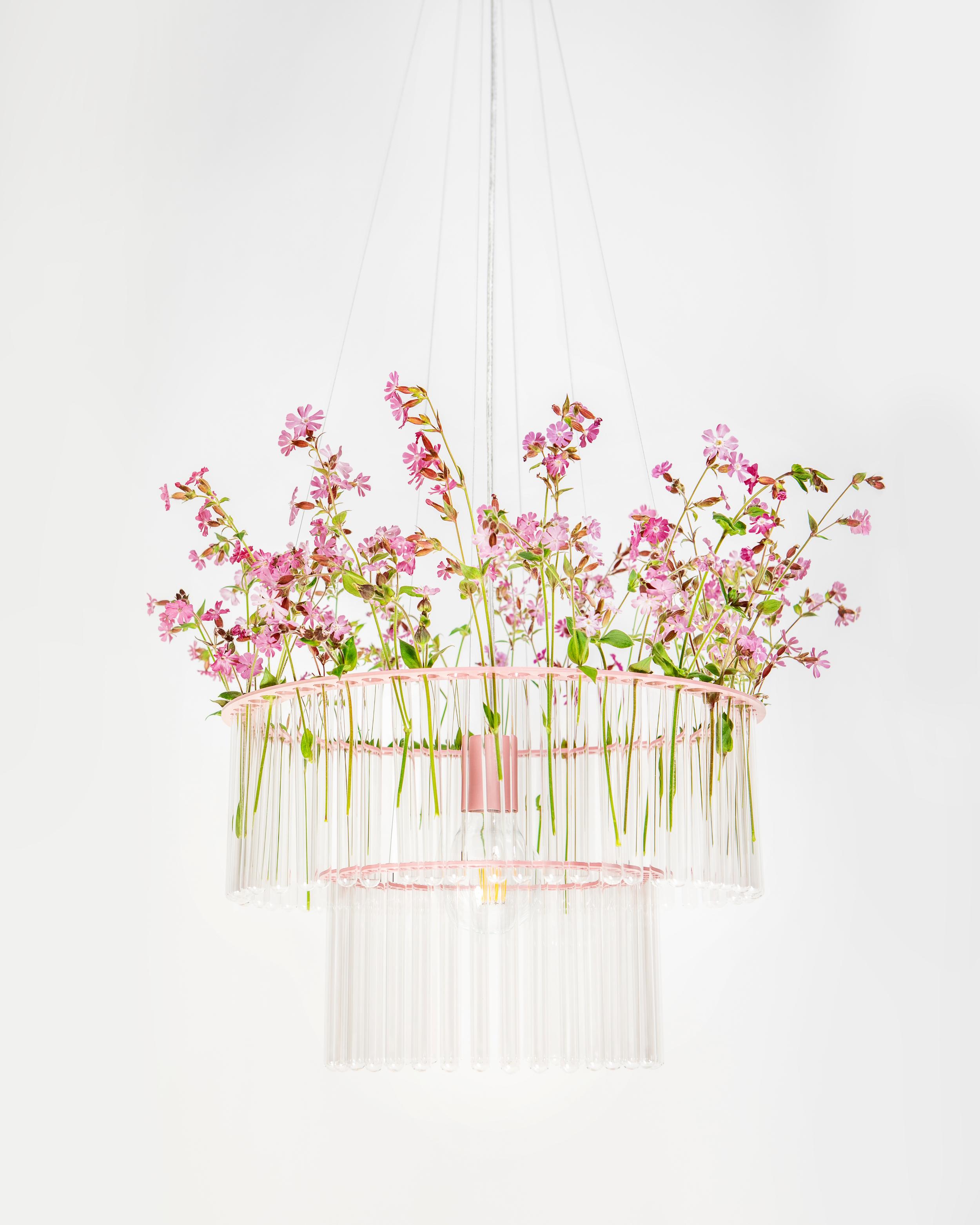 Polish MARIA SC chandelier in pink For Sale