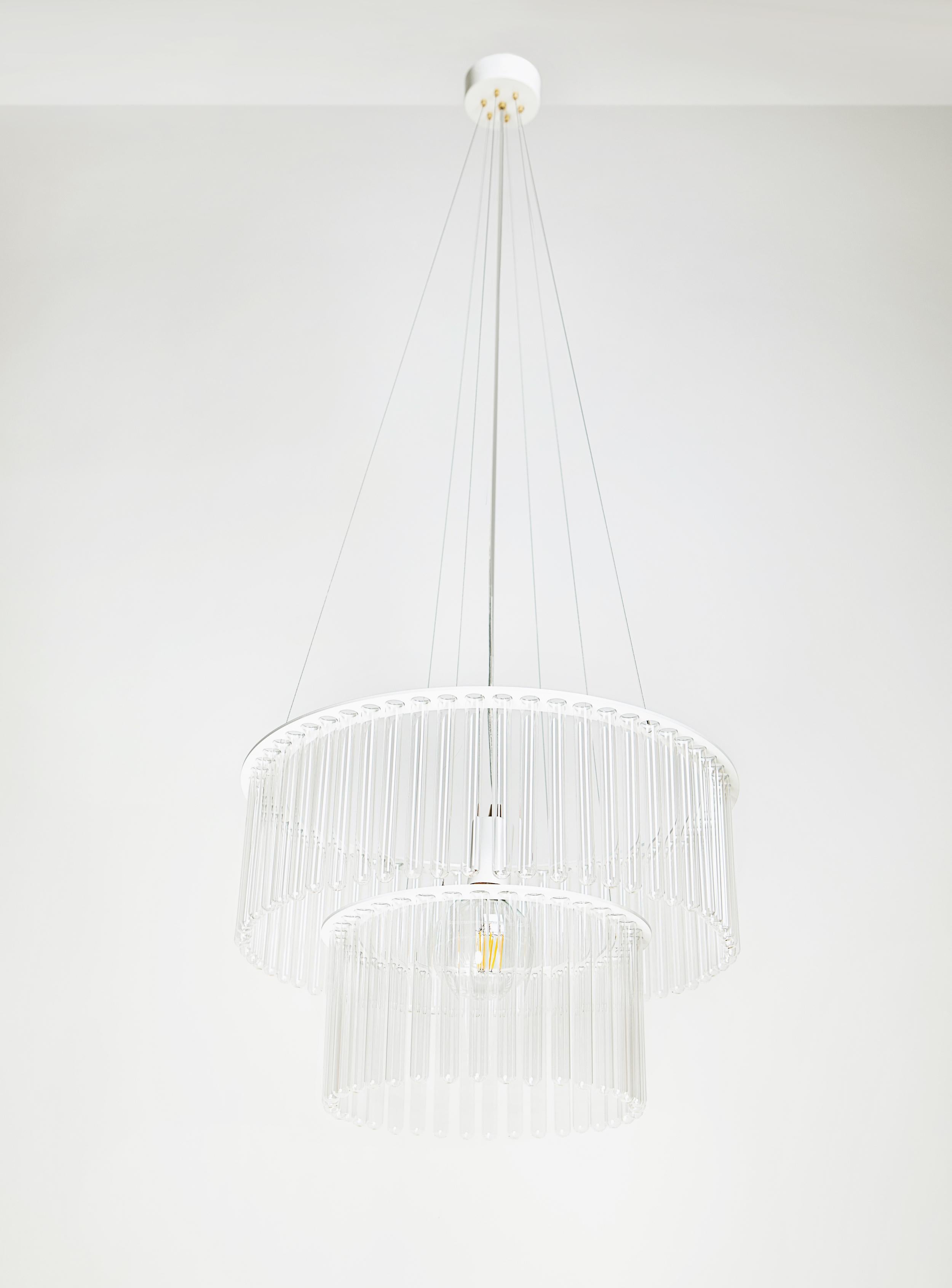 Art Deco MARIA SC chandelier in white For Sale