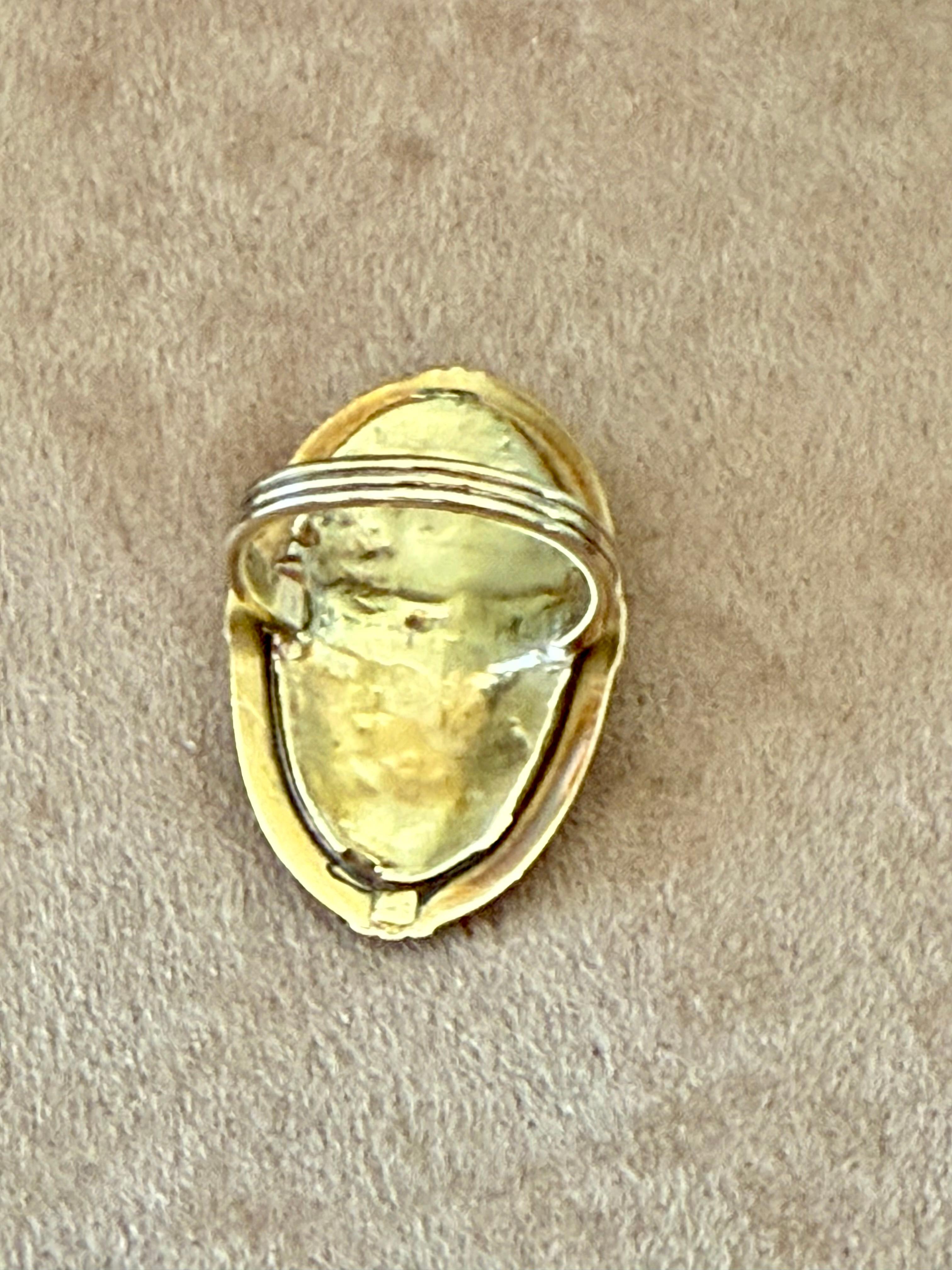Women's Maria Schell's blue Enamel Snake Ring in 18 K yellow Gold For Sale