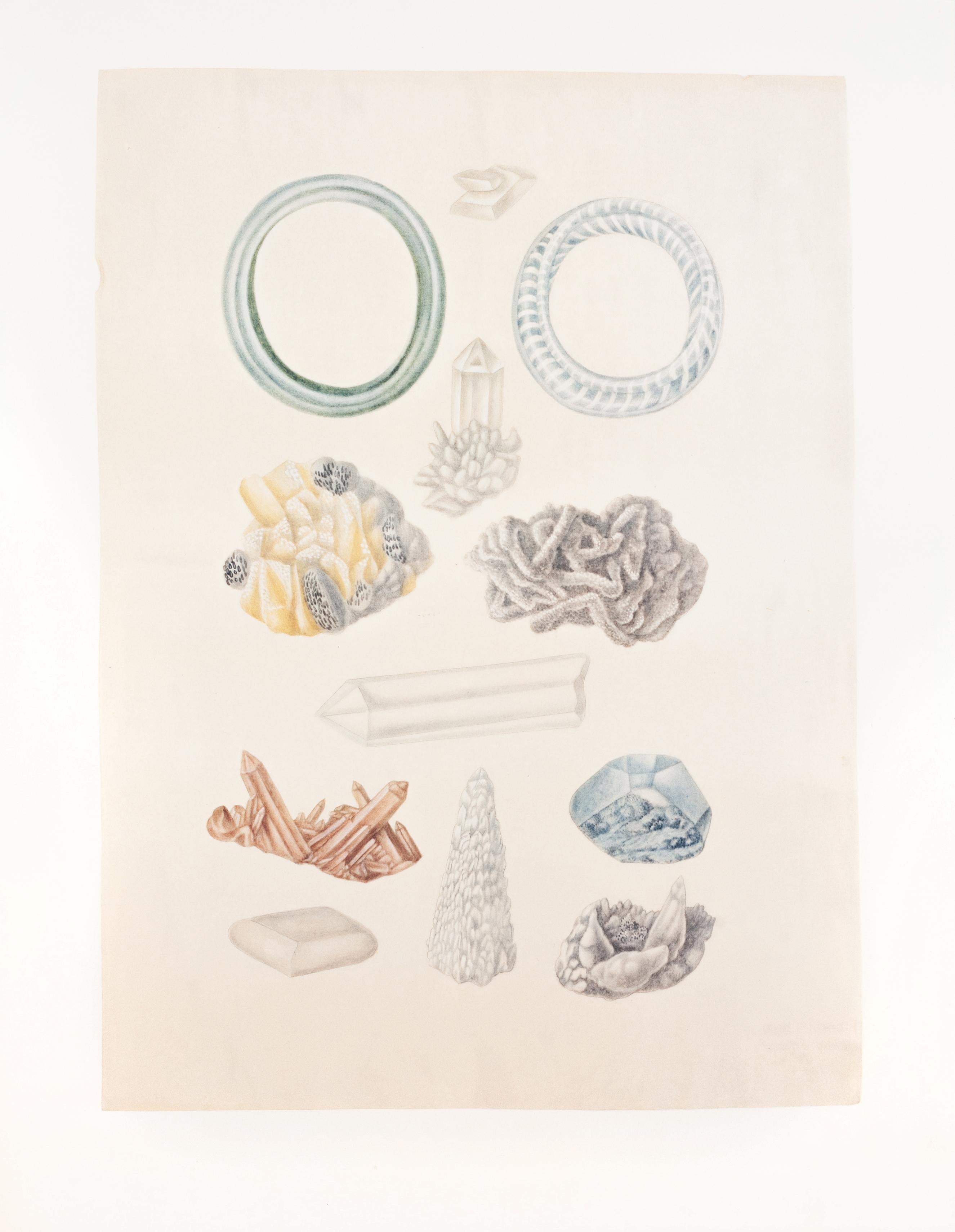 22. Armreifen, Mineralien – Print von Maria Sybilla Merian