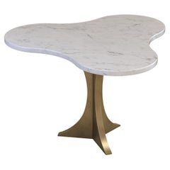 Table d'appoint Maria - Ø 70 cm x H 42 cm -  plateau en marbre et pieds en laiton
