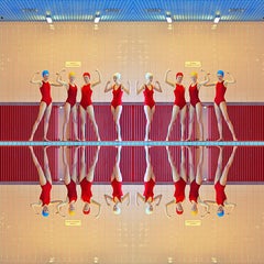 Girl Power I - 35 x 35 inch color photograph in reds by Maria Svarbova