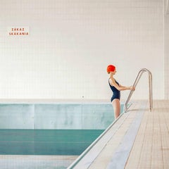 She IV- framed in white swimming pool photograph by Maria Svarbova