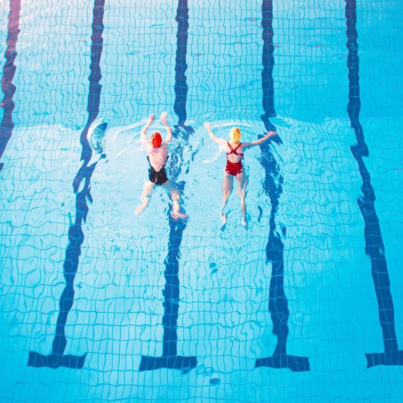 Maria Svarbova Color Photograph - Two Swimmers