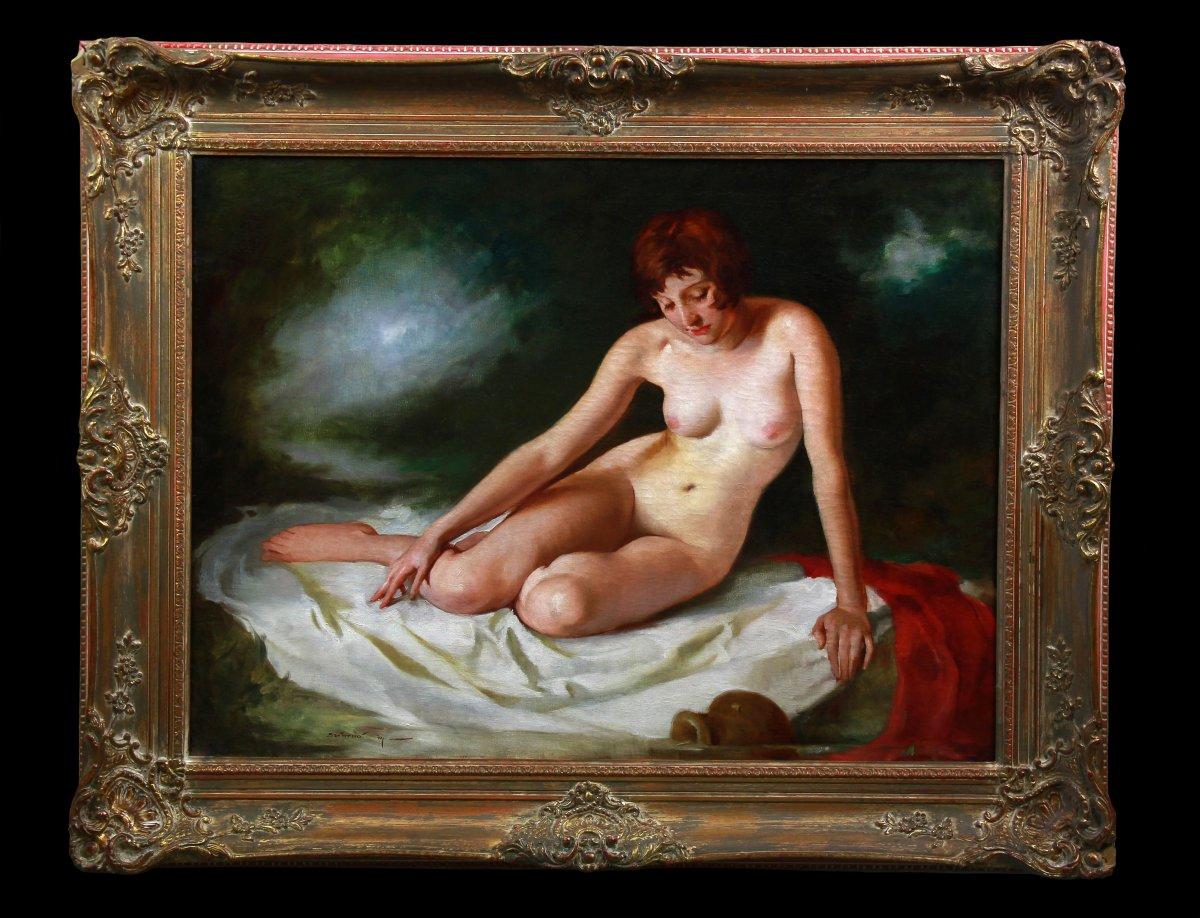 Pintura al óleo sobre lienzo, Desnudo bañándose Por Maria Szantho en venta 4