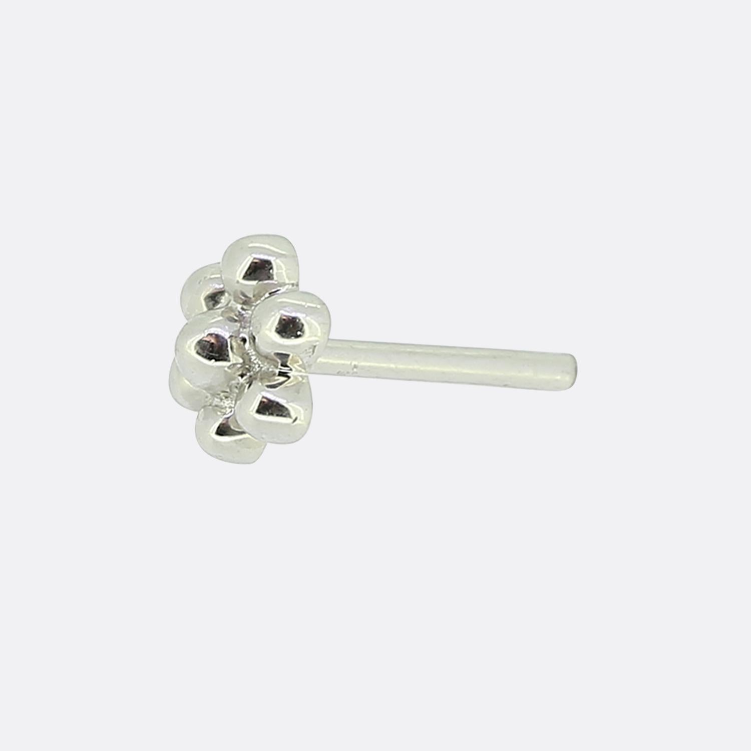Maria Tash 4mm Invisible Diamond Threaded Stud Earring with Diamond Back In Excellent Condition For Sale In London, GB