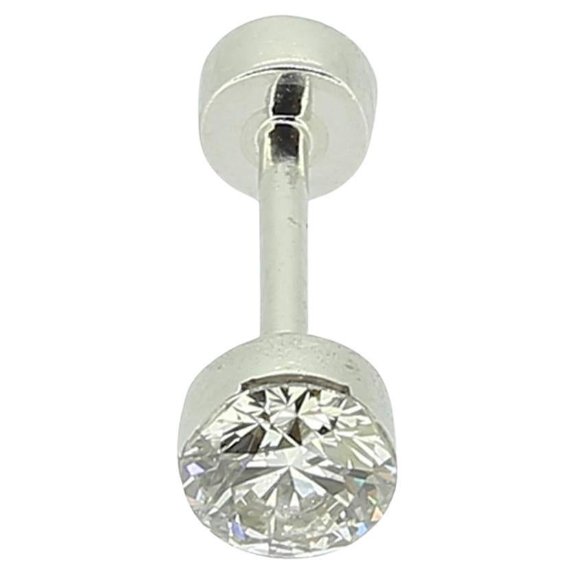 Maria Tash 4mm Invisible Diamond Threaded Stud Earring with Diamond Back For Sale