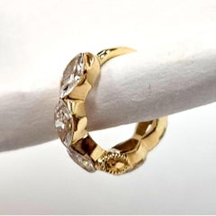 Maria Tash Invisible-Set Diamond Marquise Hoop Earring in 18kt Yellow Gold