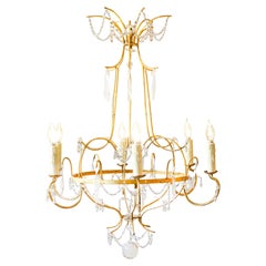 Maria Teresa Gilt Iron and Crystal Chandelier, Italy, Mid-18th Century