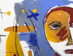 Sin título 1, Pintura retrato abstracta en técnica mixta de Maria Viecco