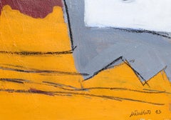 Portrait, peinture cubiste mixte de Maria Viecco