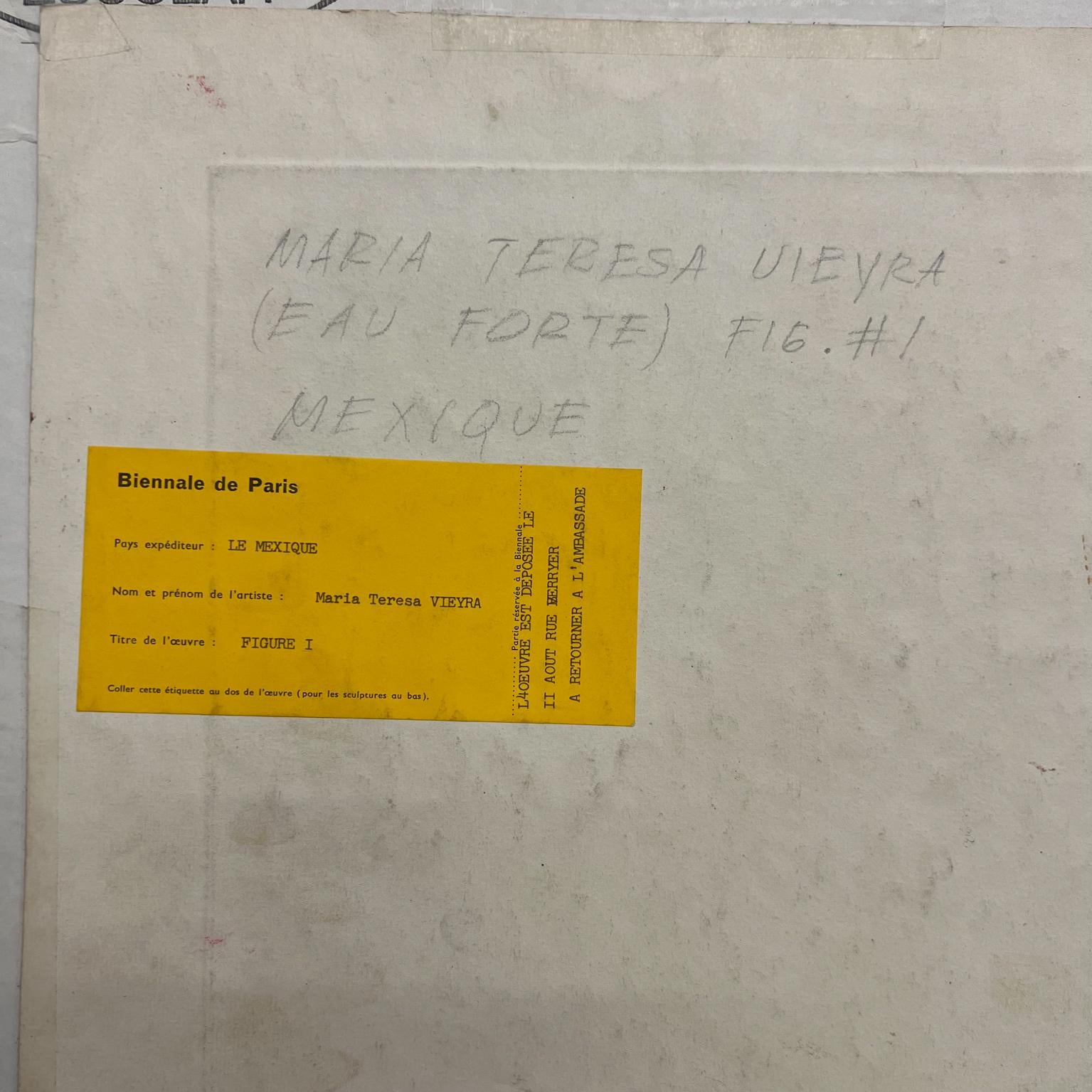 Maria Teresa Vieyra Rincon Original Abstract Art Paper Engraving 6/25 PEZ Fish For Sale 4