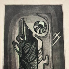 Pez Abstract Paper Engraving, Limited Edition 6/25, Maria Teresa Vieyra Rincon
