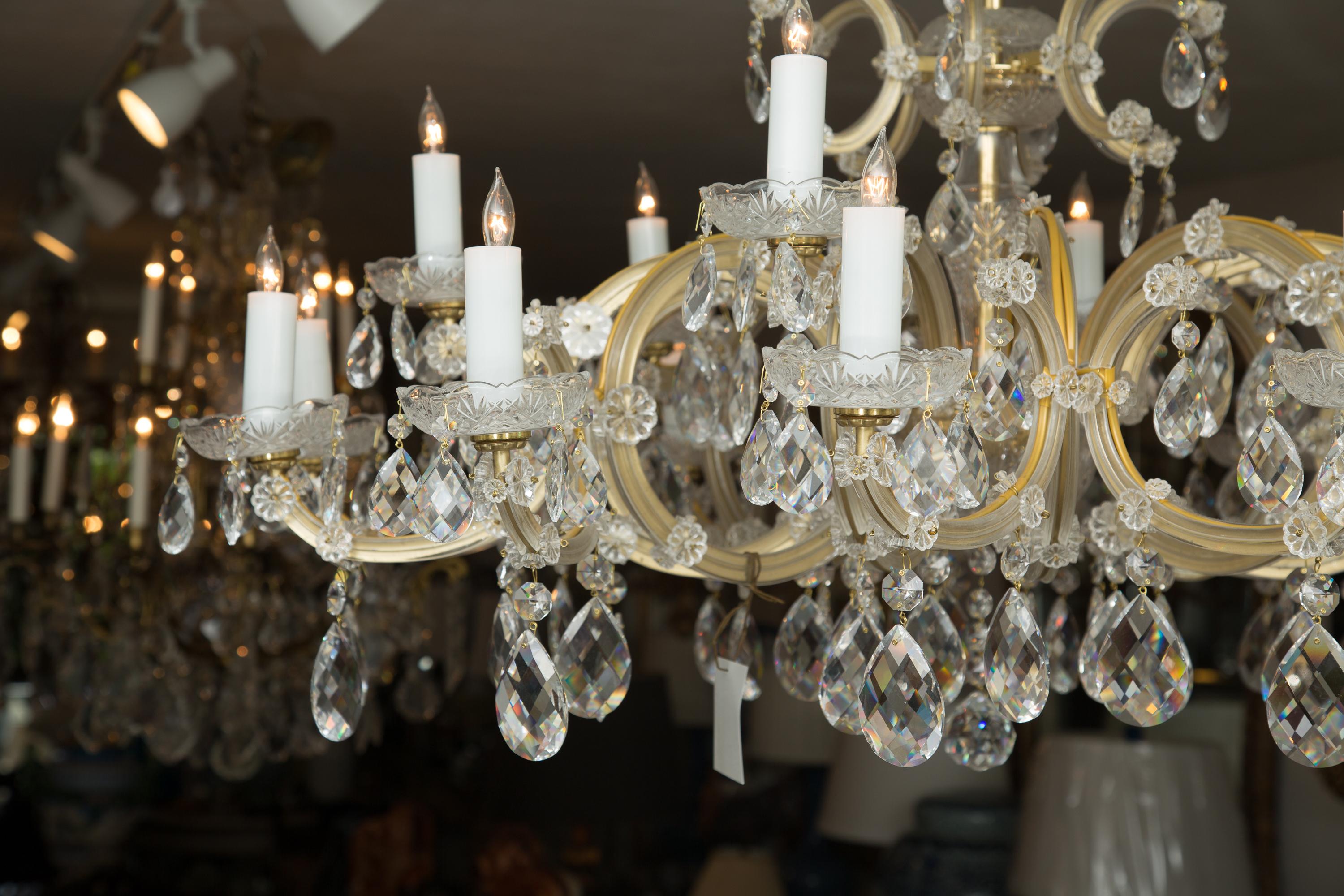 Hand-Crafted Maria Theresa 18-Light Crystal Chandelier