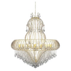 Lampadario Maria Theresa a 20 luci in cromo lucido e cristallo di Aggiolight
