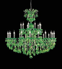 Maria Theresa 30 Lights Chandelier in Colored Artisan Crystal by Aggiolight
