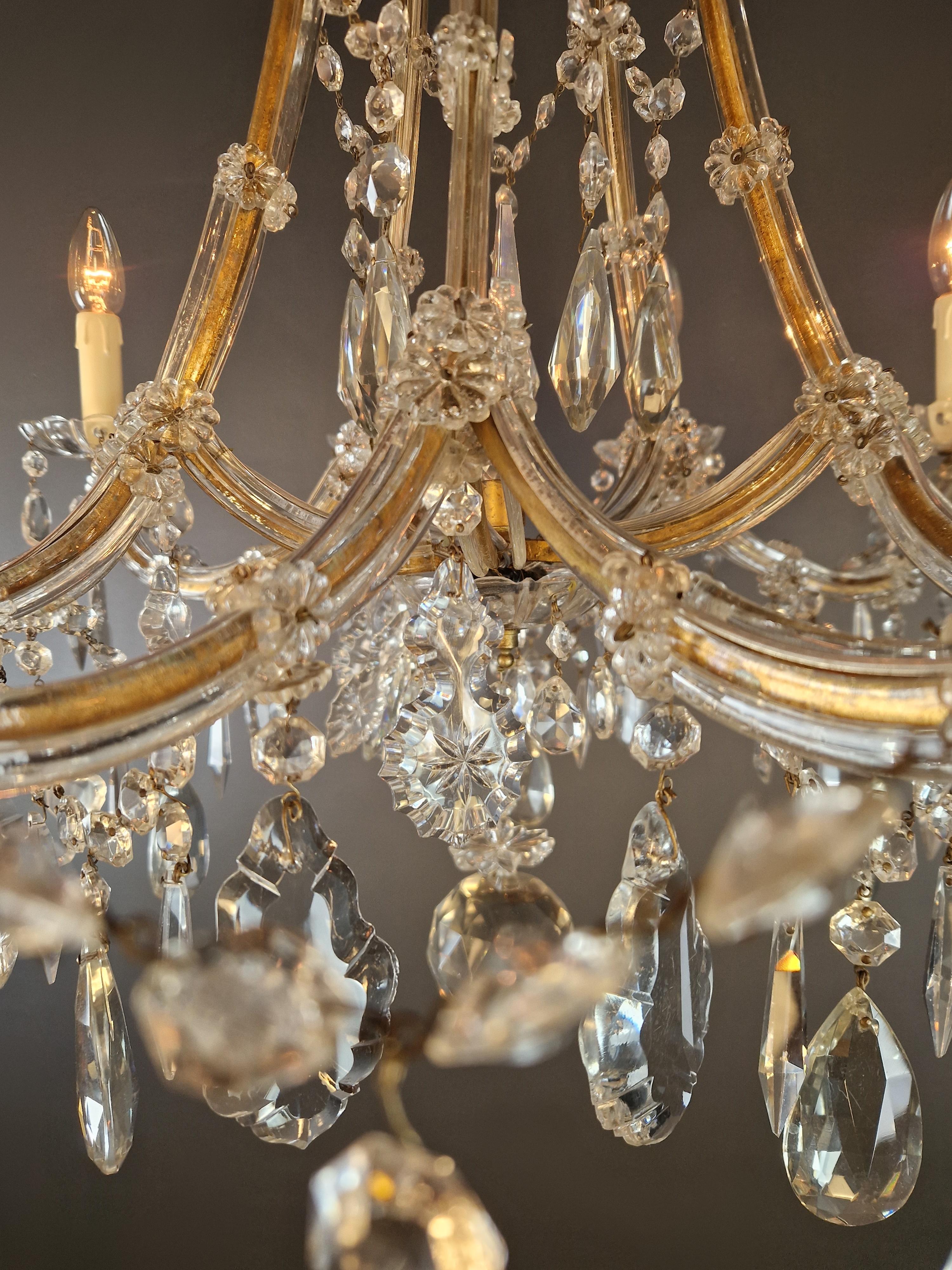 Maria Theresa Baroque Crystal Chandelier Antique Ceiling Luster Glass Vase Shape For Sale 4