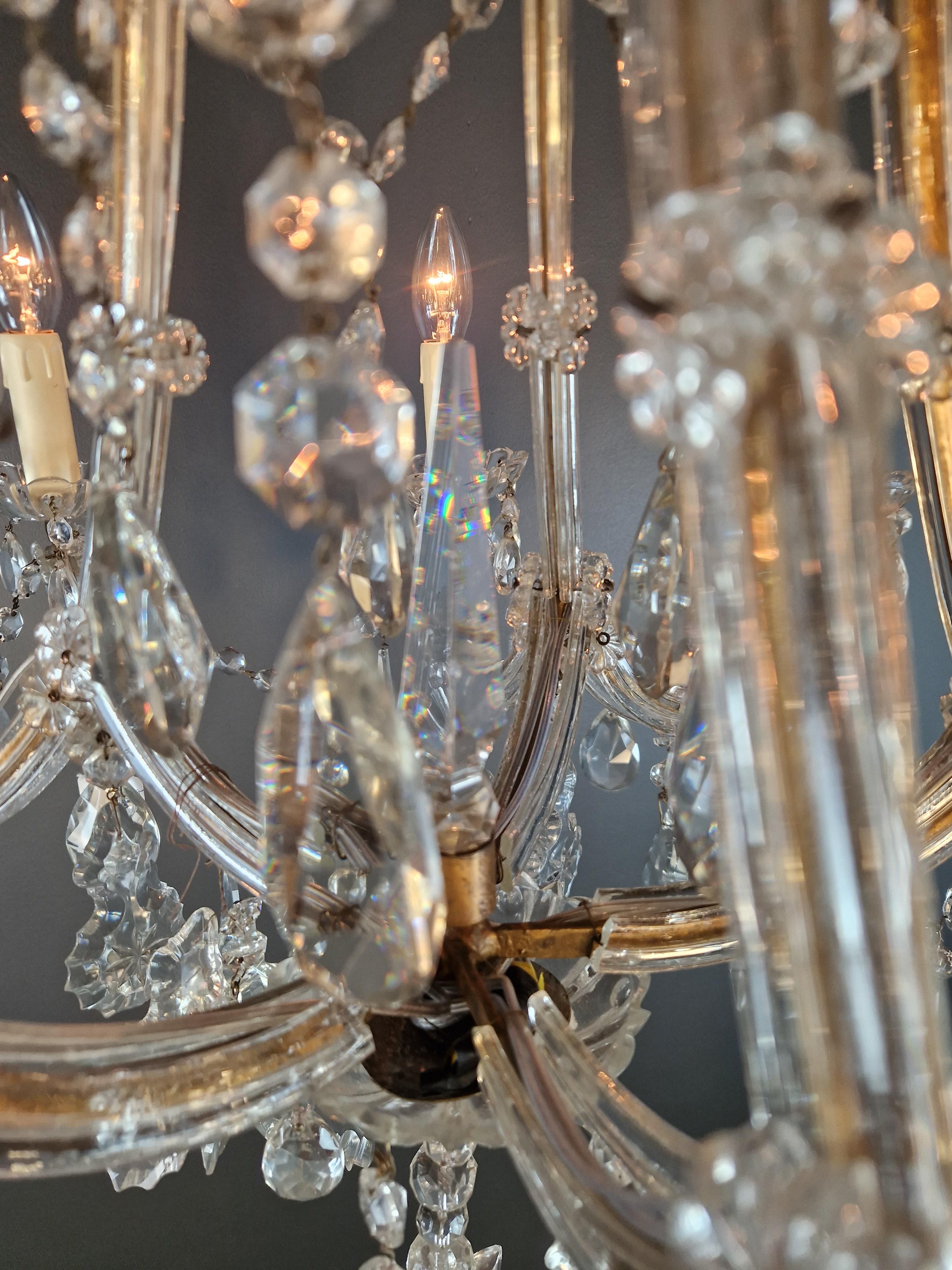Maria Theresa Baroque Crystal Chandelier Antique Ceiling Luster Glass Vase Shape For Sale 6
