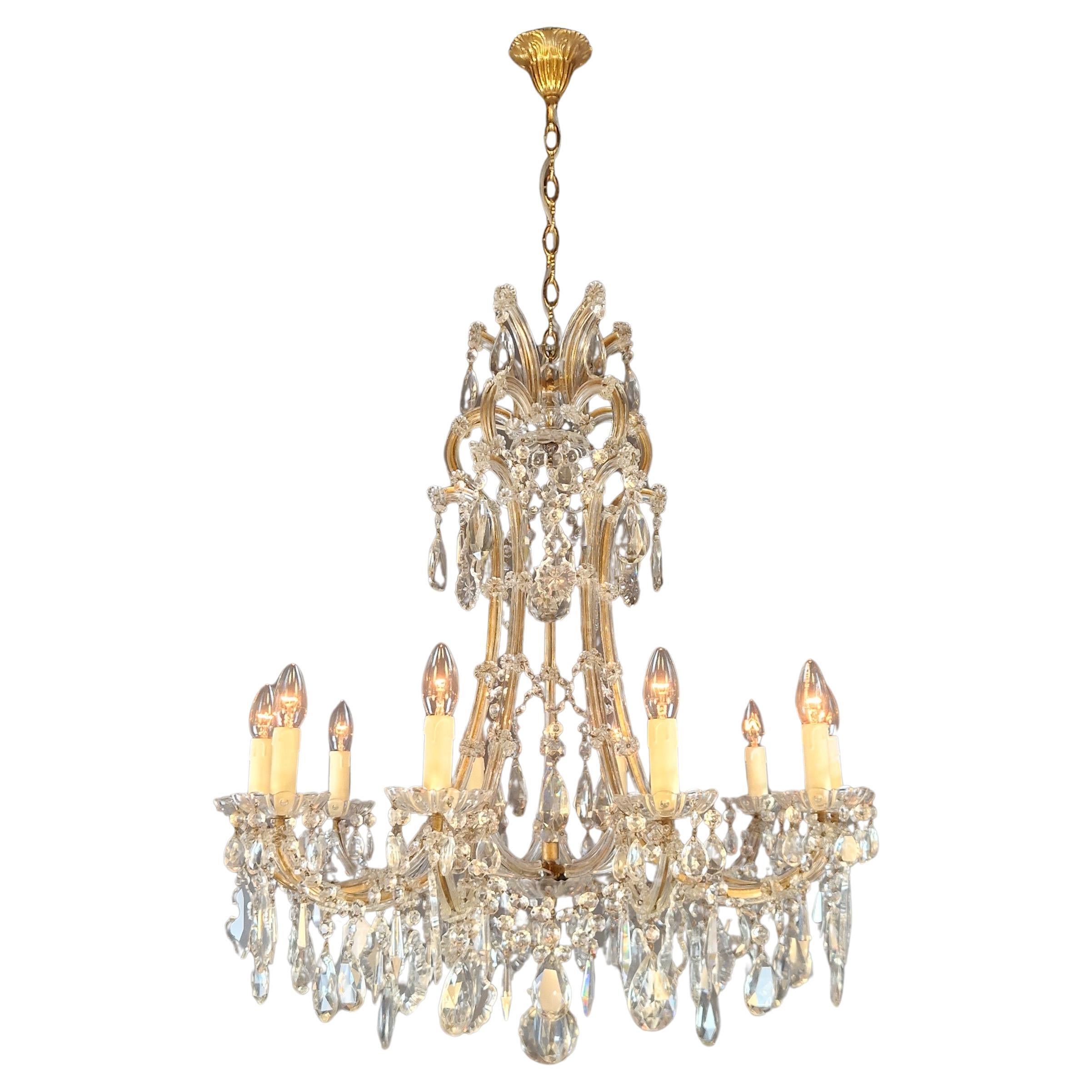 Maria Theresa Baroque Crystal Chandelier Antique Ceiling Luster Glass Vase Shape