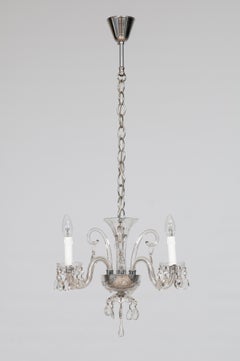 Maria Theresa Chandelier in Transparent Shiny Murano Glass 1980s Venice Italy