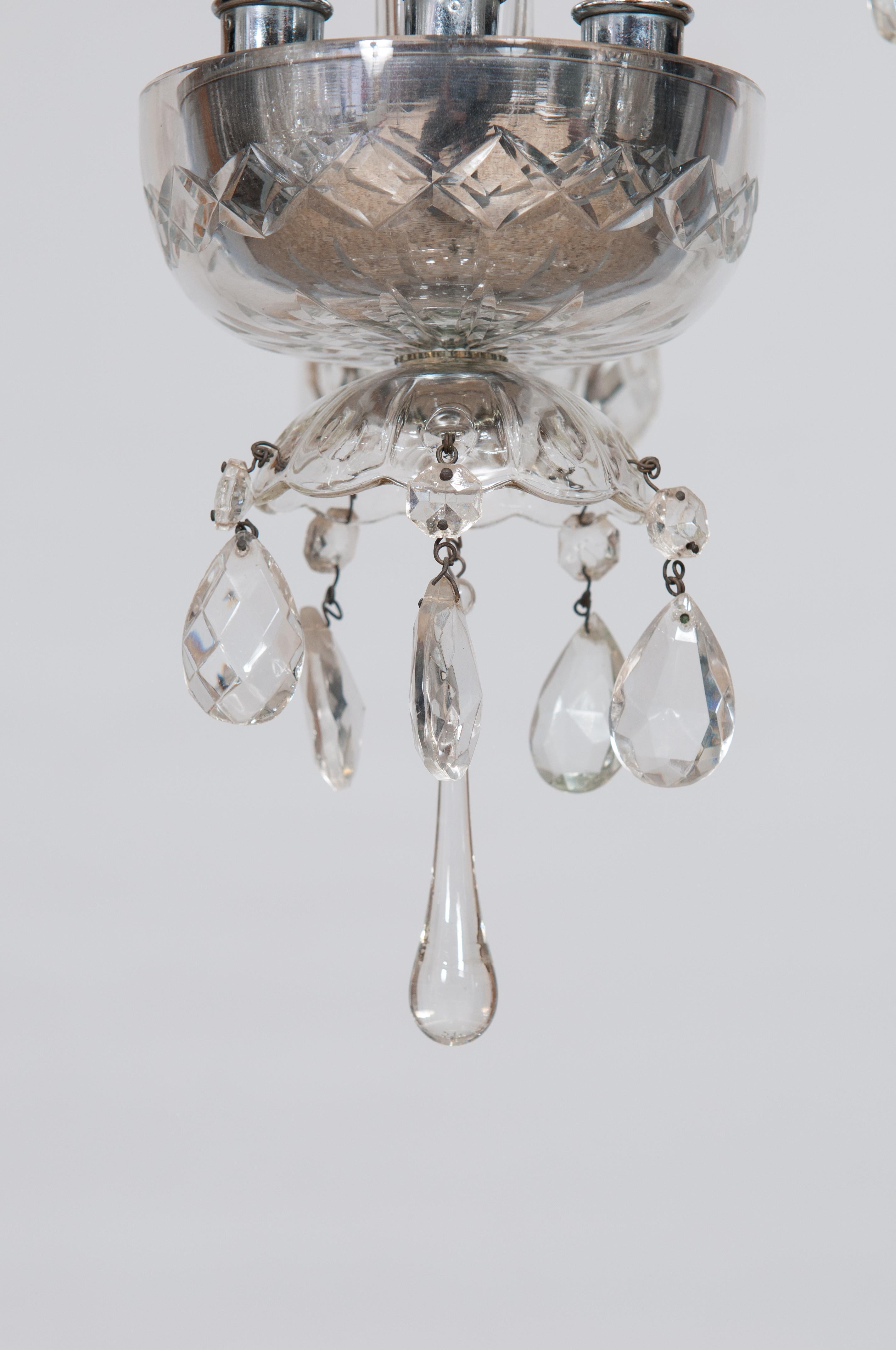 Maria Theresa Chandelier in Transparent Shiny Murano Glass 1980s Venice Italy  In Excellent Condition For Sale In Villaverla, IT