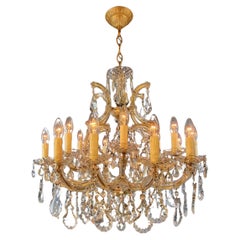 Maria Theresa Clear Crystal Chandelier Antique Luster Glass White Art Nouveau