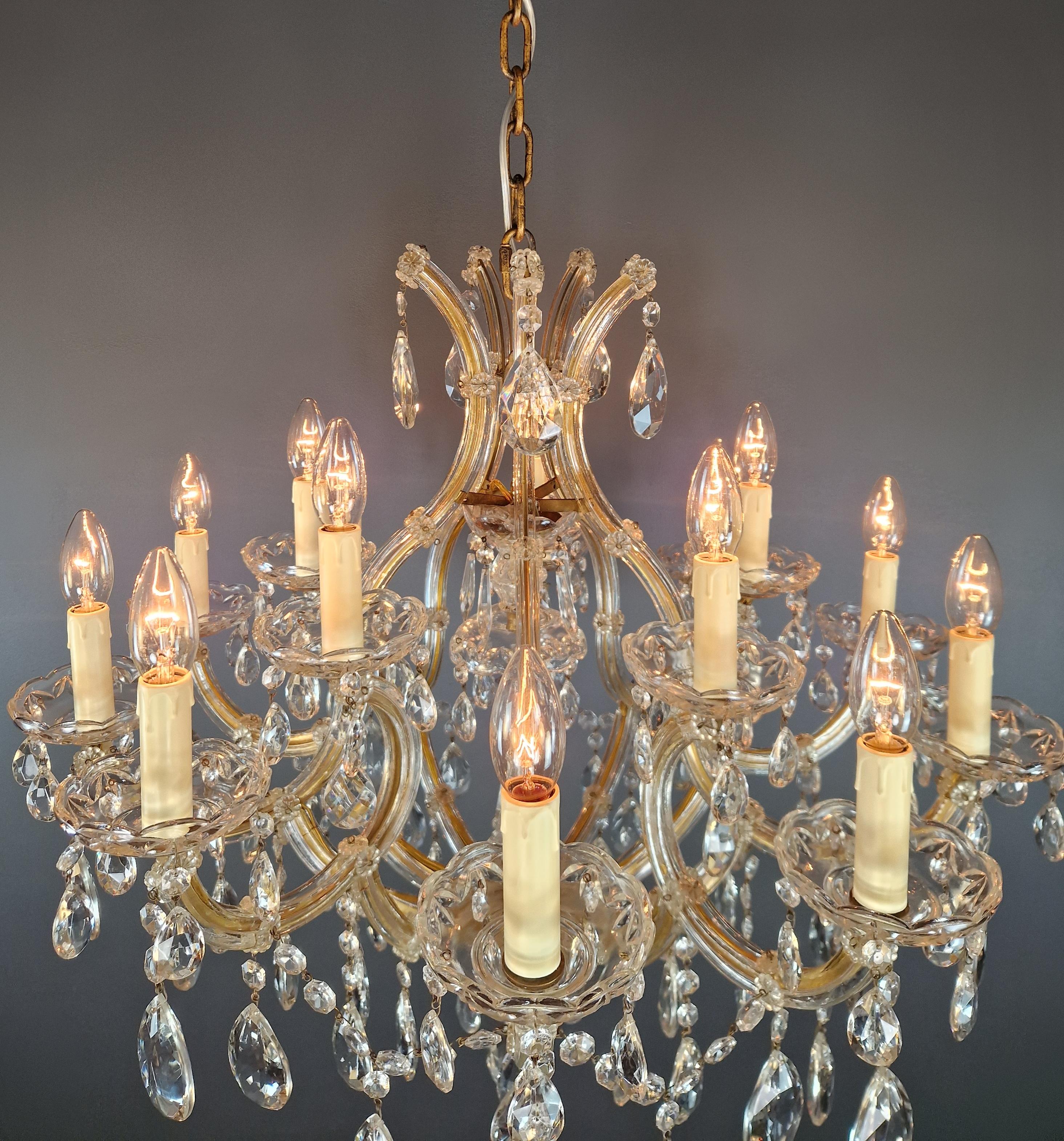 Plafonnier ancien lustre en cristal Art Nouveau Maria Theresia en vente 2
