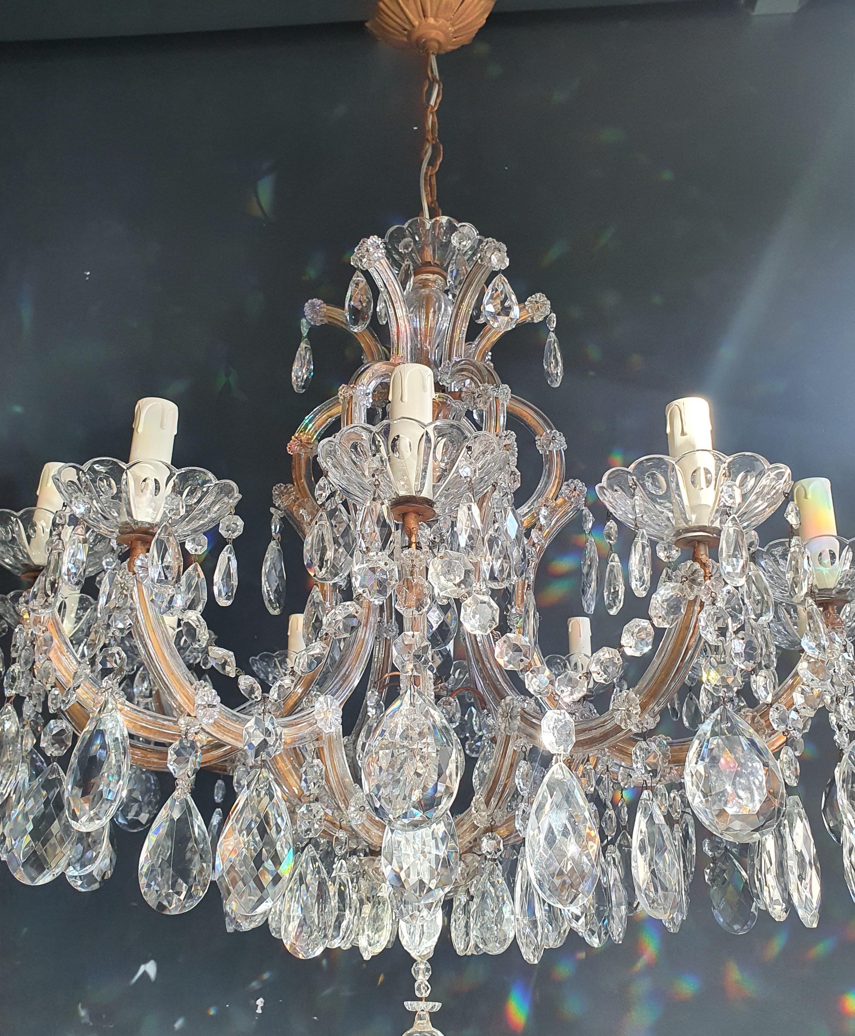 Baroque Maria Theresa Clear Crystal Chandelier Antique Ceiling Luster Glass White