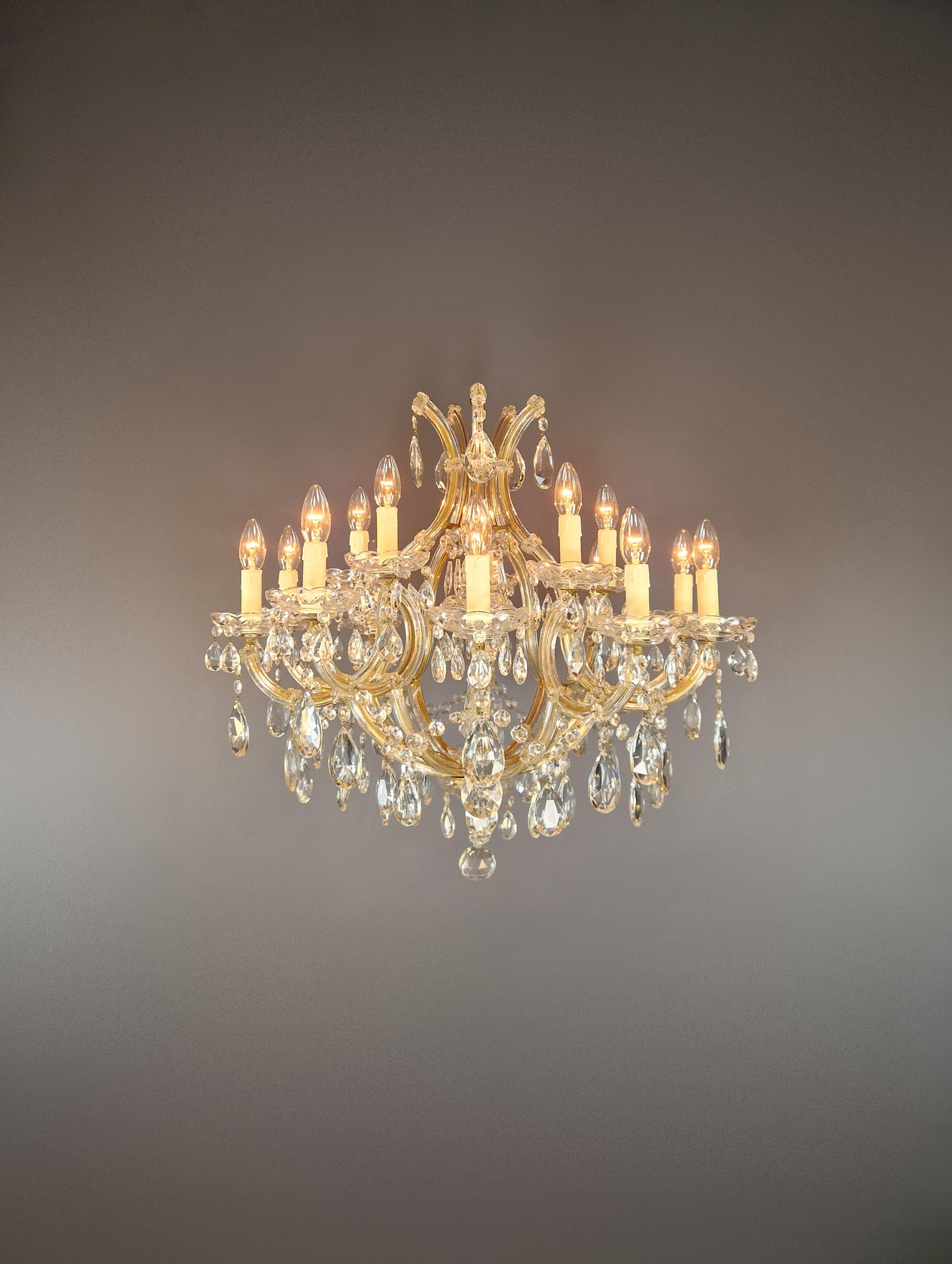 Baroque Plafonnier ancien lustre en cristal Art Nouveau Maria Theresia en vente