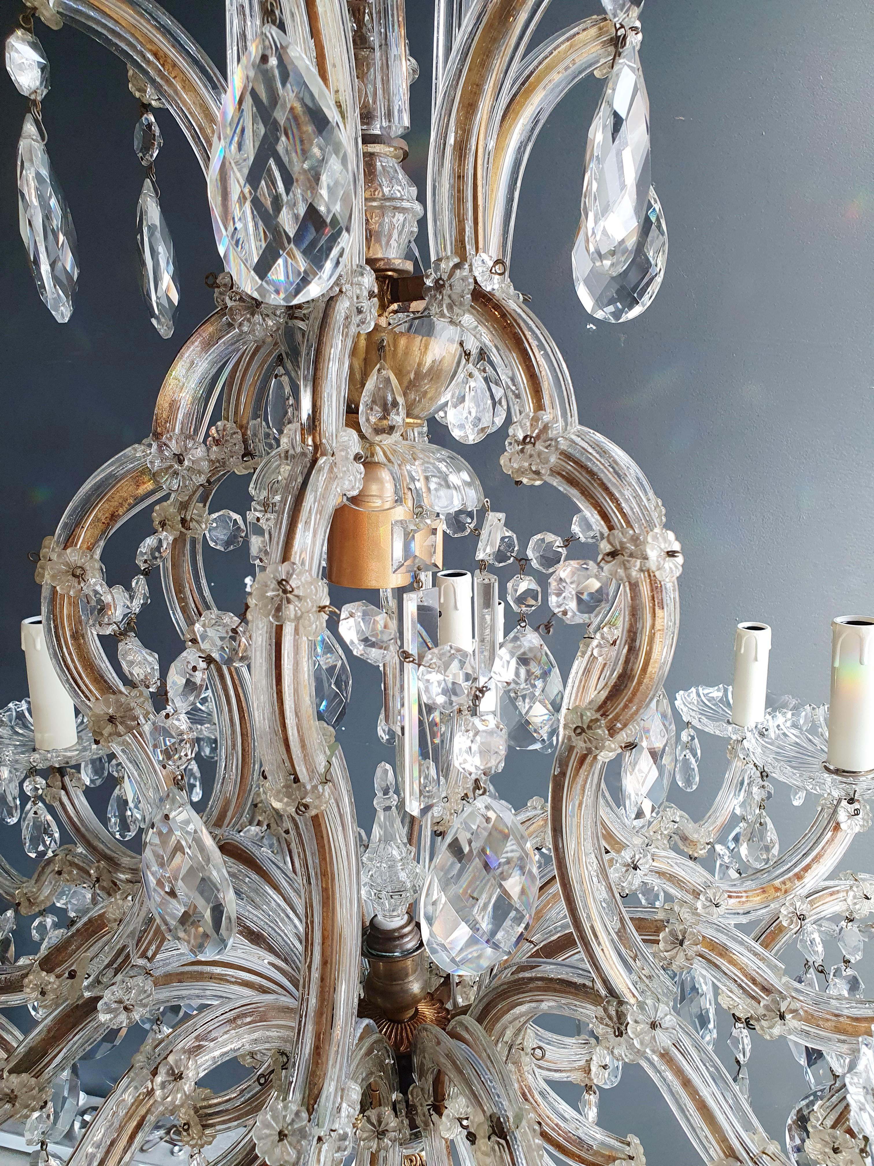 European Maria Theresa Crystal Chandelier Antique Clear Classic Lustre