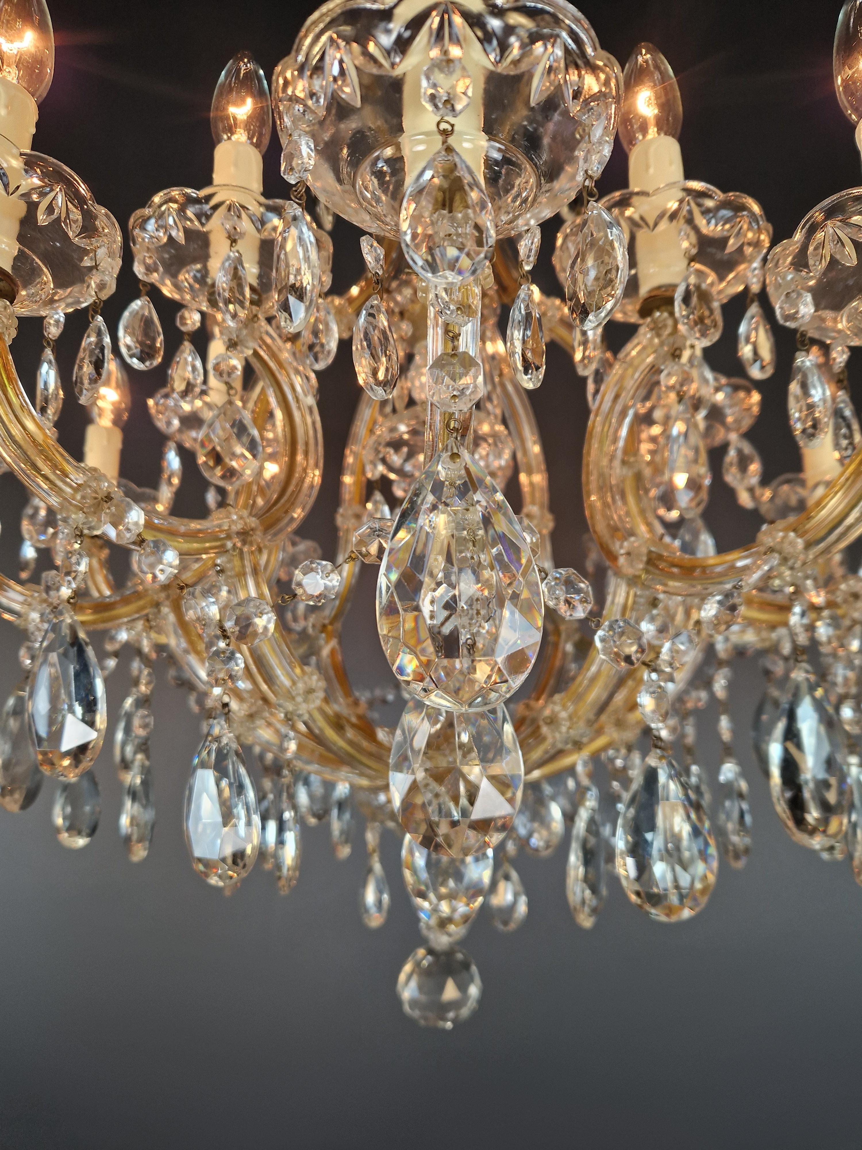 Plafonnier ancien lustre en cristal Art Nouveau Maria Theresia Bon état - En vente à Berlin, DE
