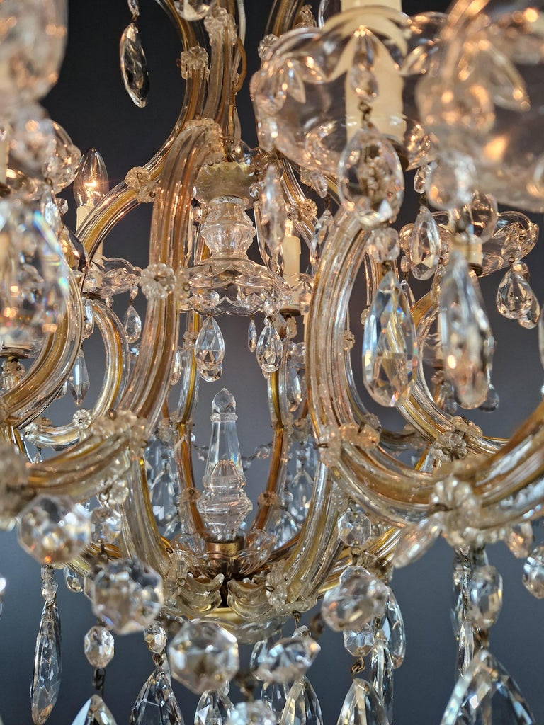 Lustre En Cristal Maria Theresia Style Baroque - PALAZZO INT - Argent - Neuf