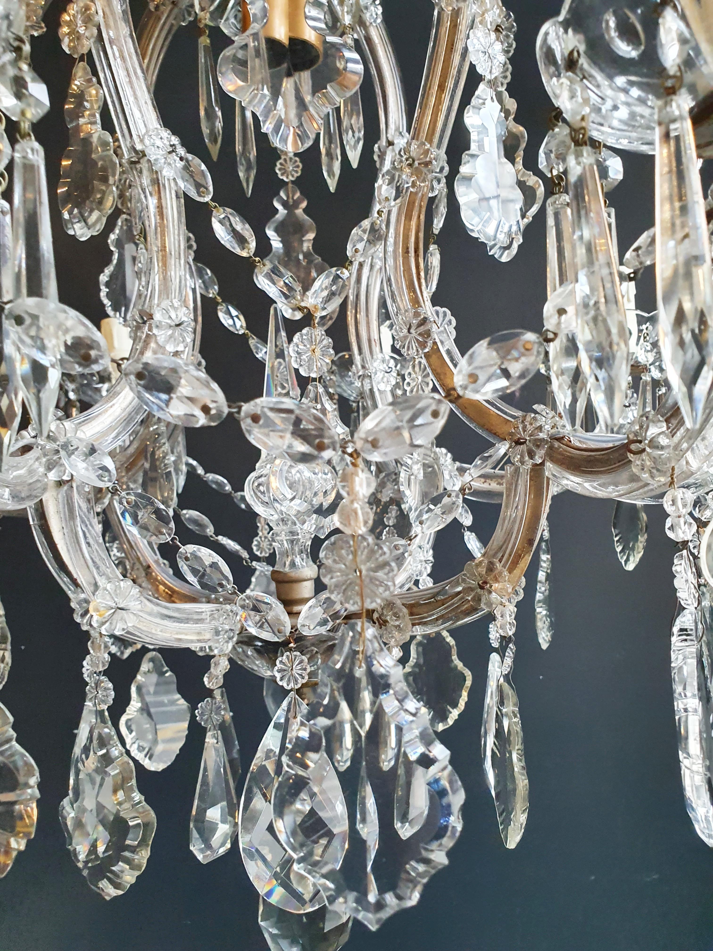 Laiton Lustre en cristal classique ancien de style Marie-Thérèse en verre transparent en vente