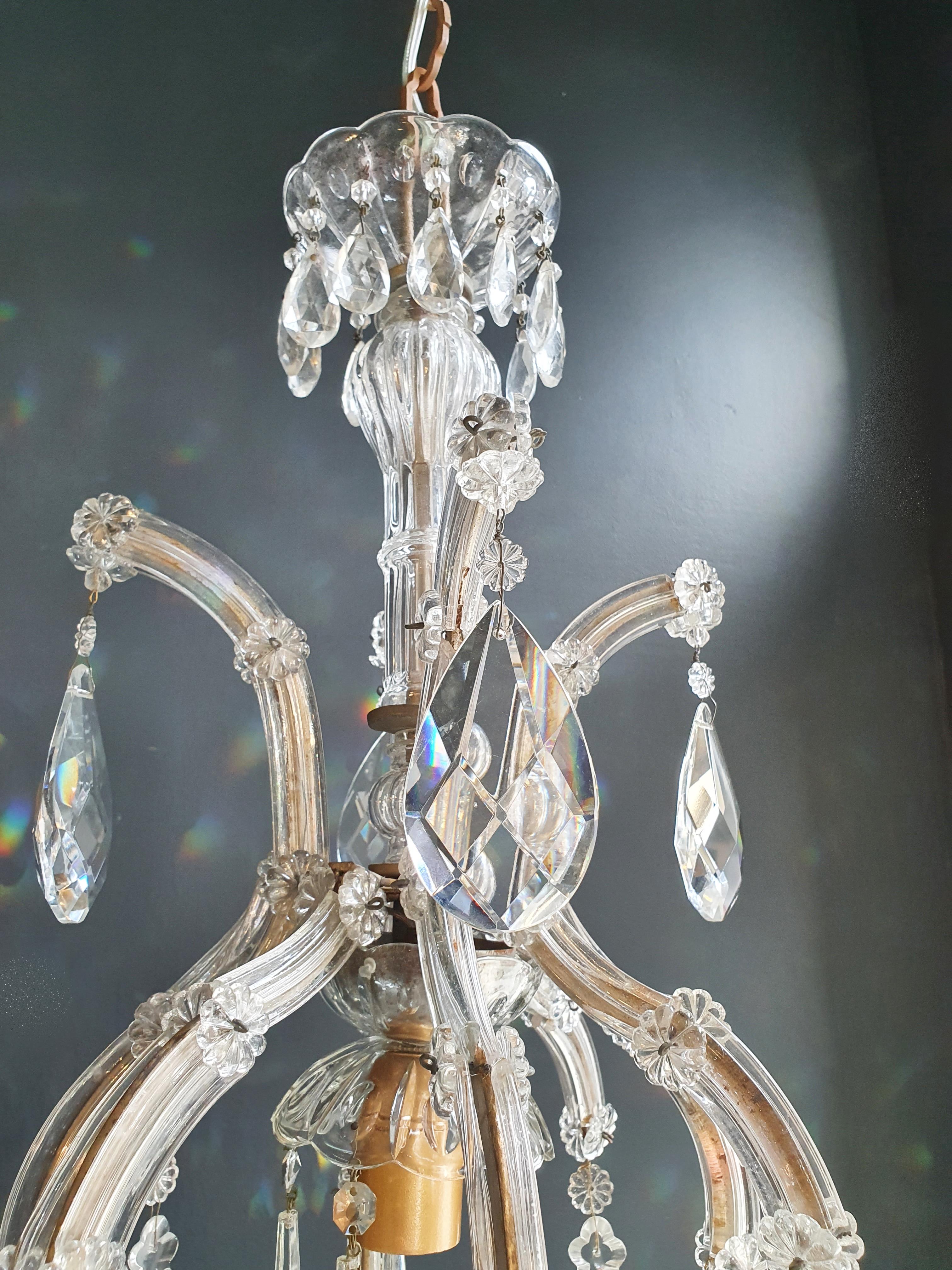 Lustre en cristal classique ancien de style Marie-Thérèse en verre transparent en vente 1