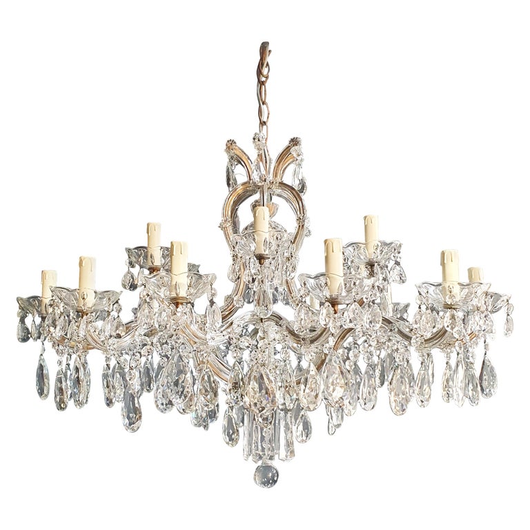 Maria Theresa Crystal Chandelier Antique Ceiling Lamp Luster Art Nouveau For Sale