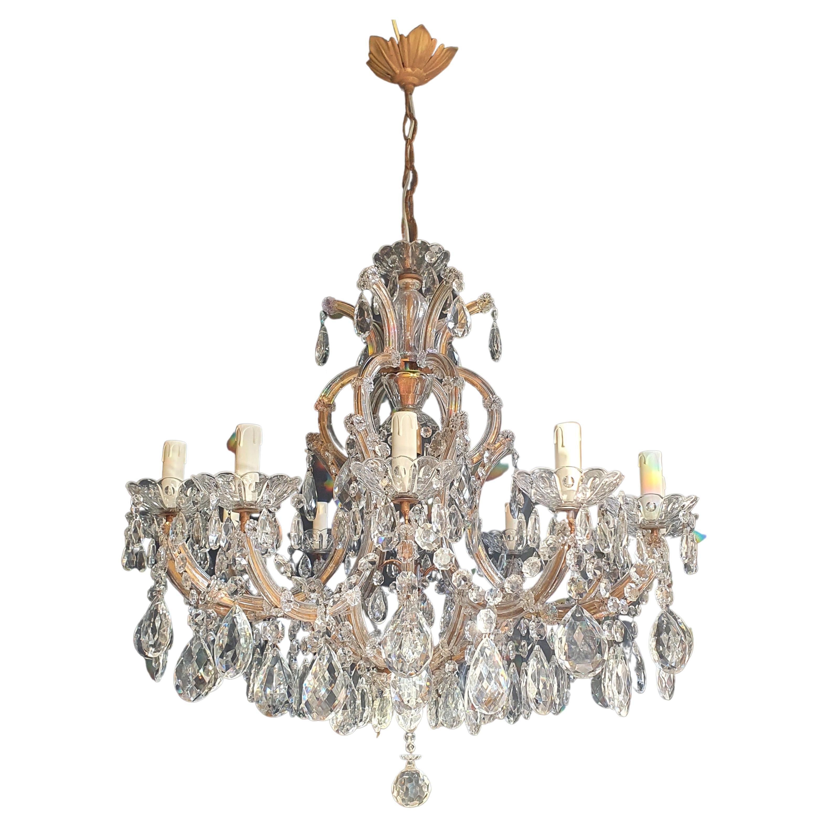 Maria Theresa Clear Crystal Chandelier Antique Ceiling Luster Glass White