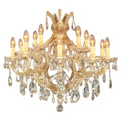 Plafonnier ancien lustre en cristal Art Nouveau Maria Theresia