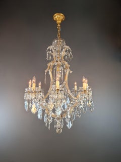 Maria Theresa Crystal Chandelier Antique Ceiling Lamp Lustre Art Nouveau Czech