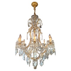 Maria Theresa Crystal Chandelier Antique Ceiling Lamp Lustre Art Nouveau Czech