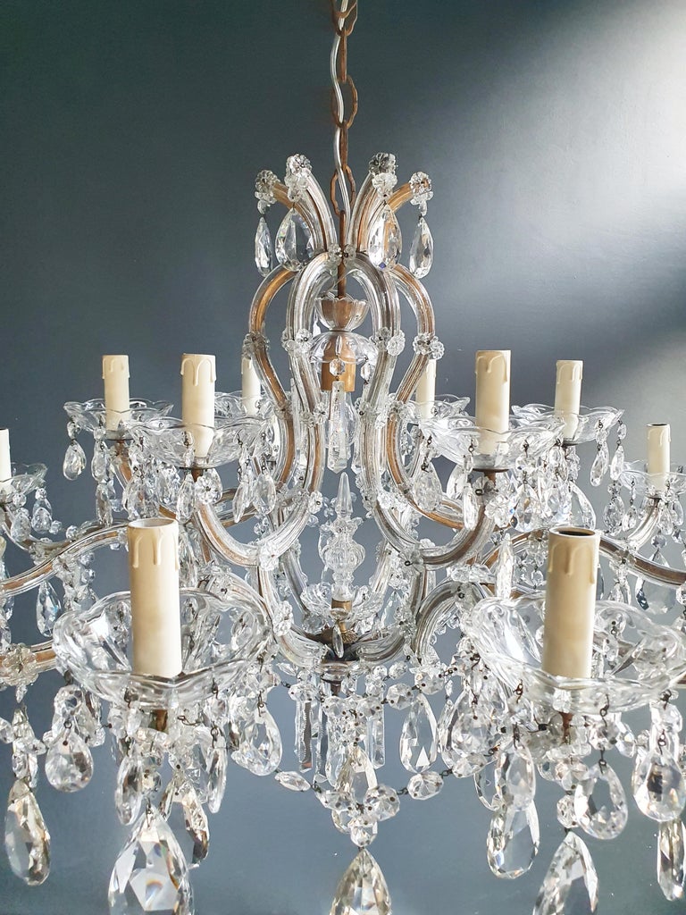 Maria Theresa Crystal Chandelier Antique Ceiling Lamp Luster Art Nouveau For Sale 4