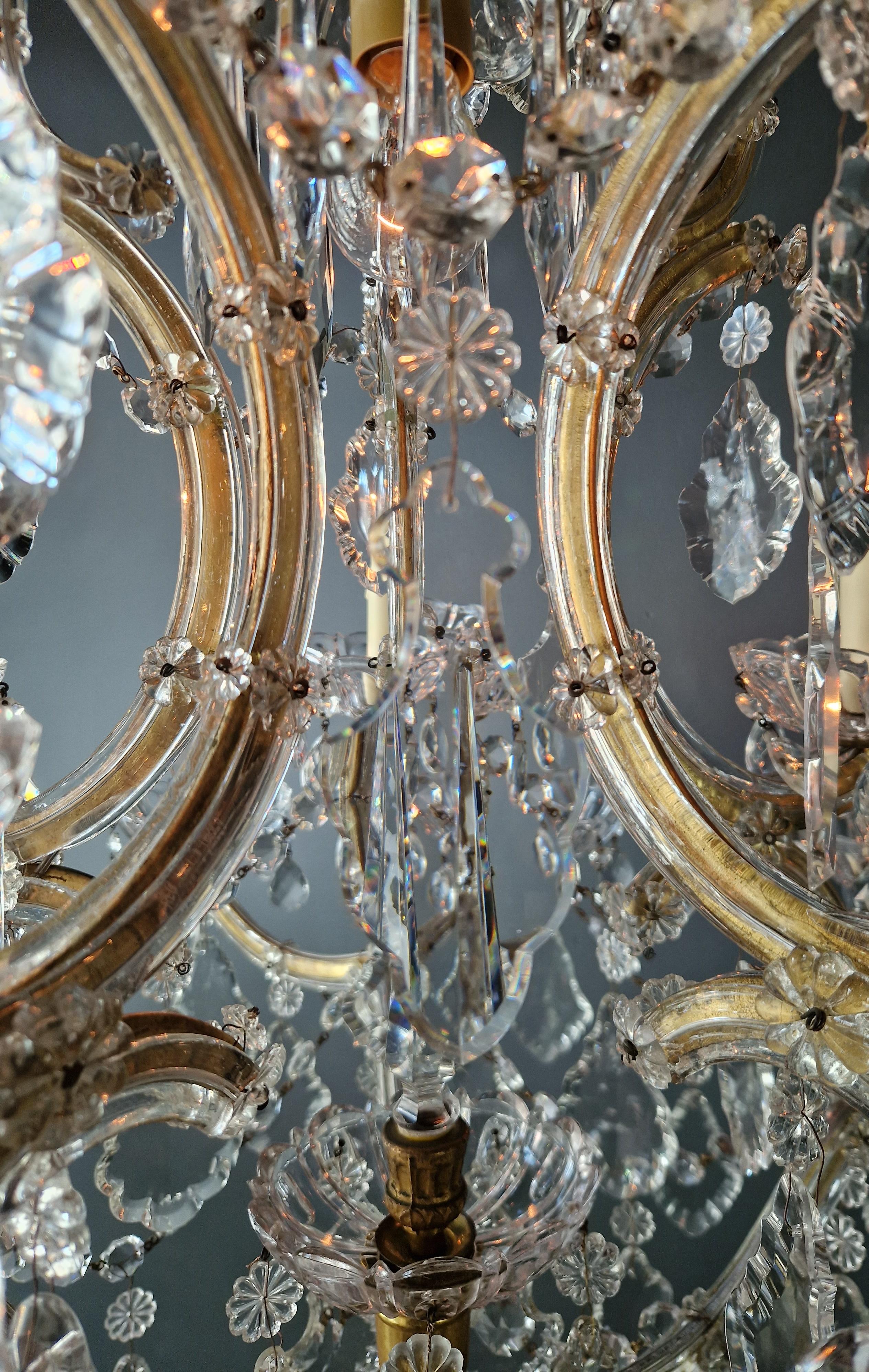 Plafonnier ancien en cristal Lustre Art Nouveau Marie-Thérèse en vente 8