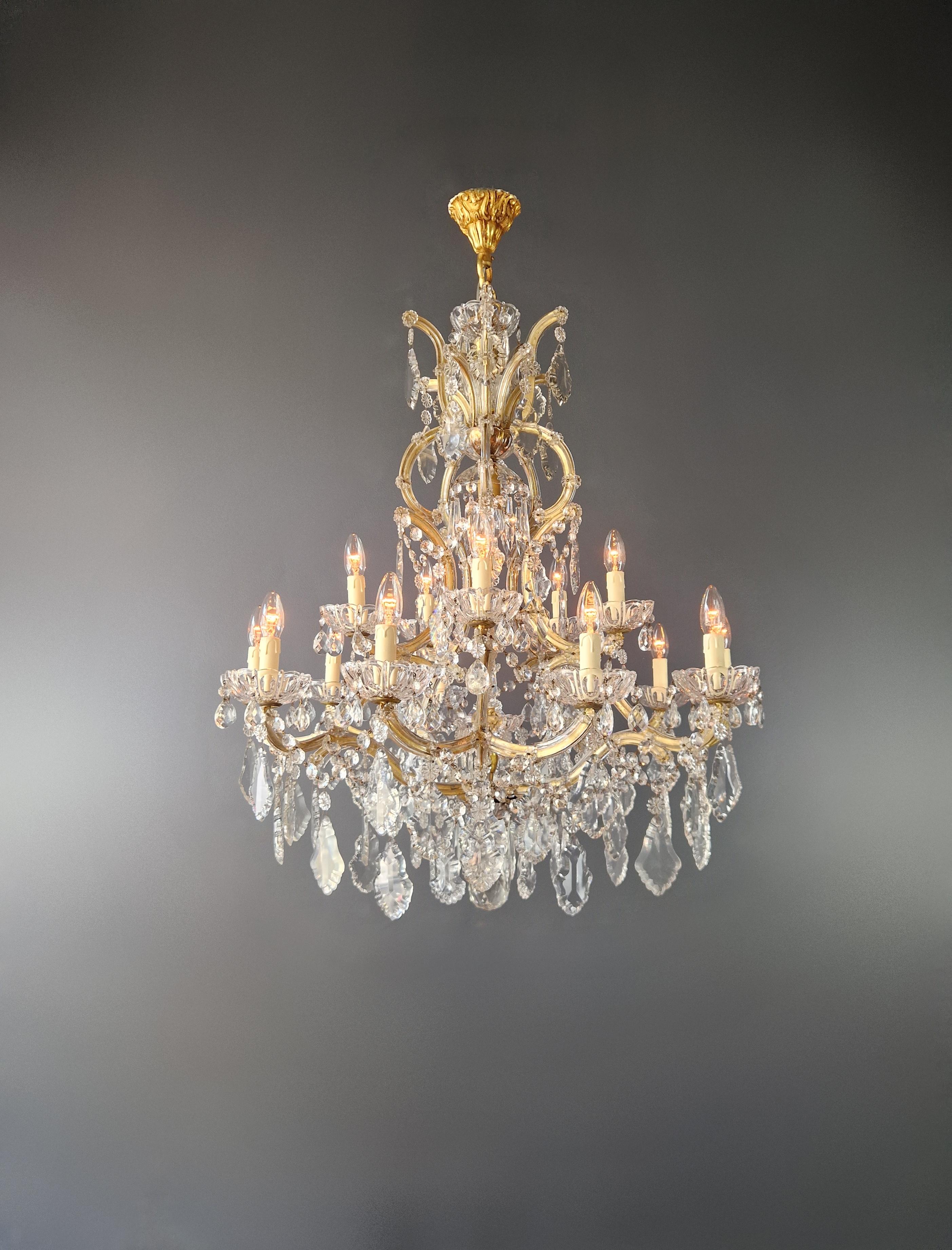 italien Plafonnier ancien en cristal Lustre Art Nouveau Marie-Thérèse en vente
