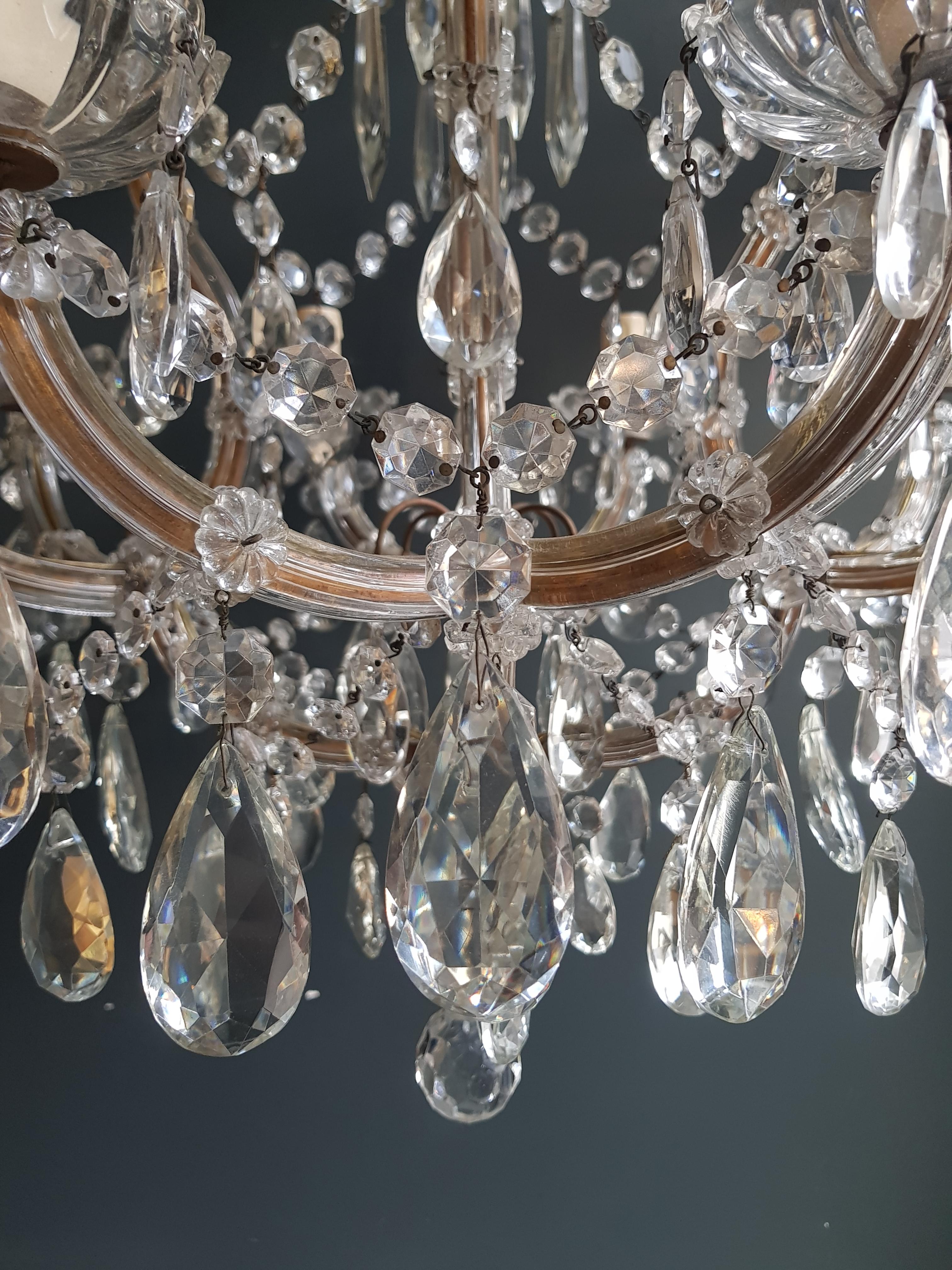 Maria Theresa Crystal Chandelier Antique Ceiling Lamp Lustre Art Nouveau im Zustand „Gut“ in Berlin, DE